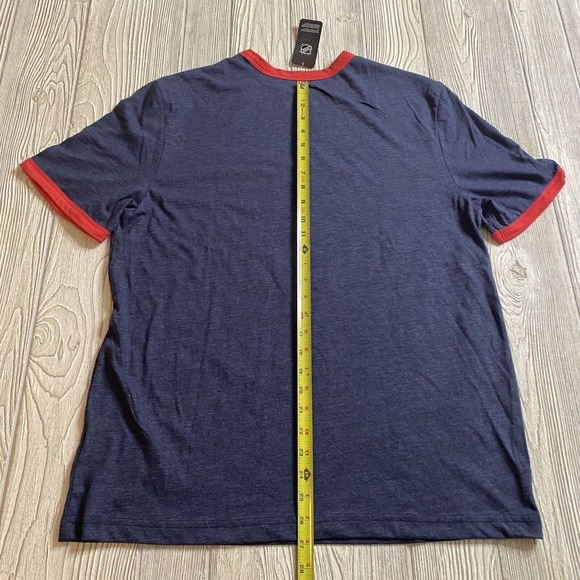 NHL Columbus Blue Jackets Logo Ringer Tee Men’s L Blue Soft Hockey CBJ NWT - Picture 8 of 9